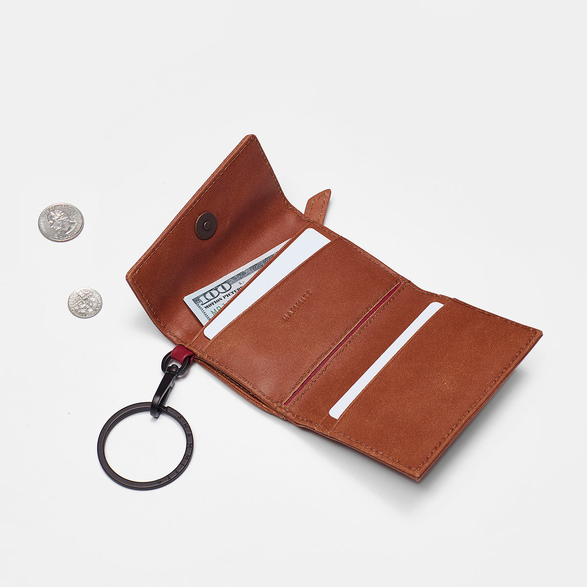 Royce - Saddle Brown Keychain Wallet
