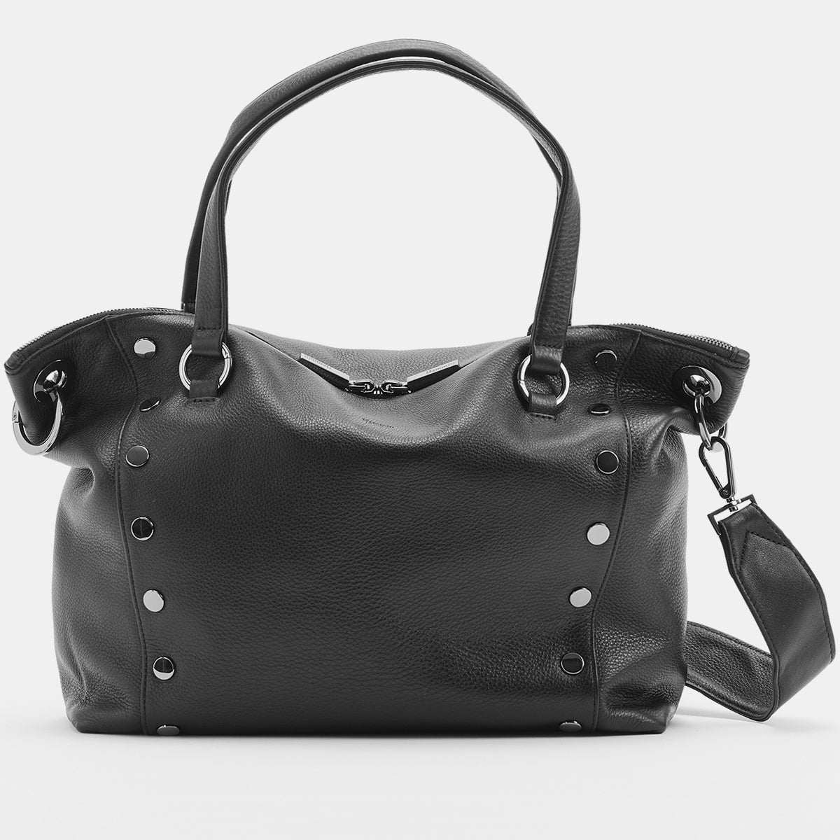 Leather shoulder bag Woman, Black