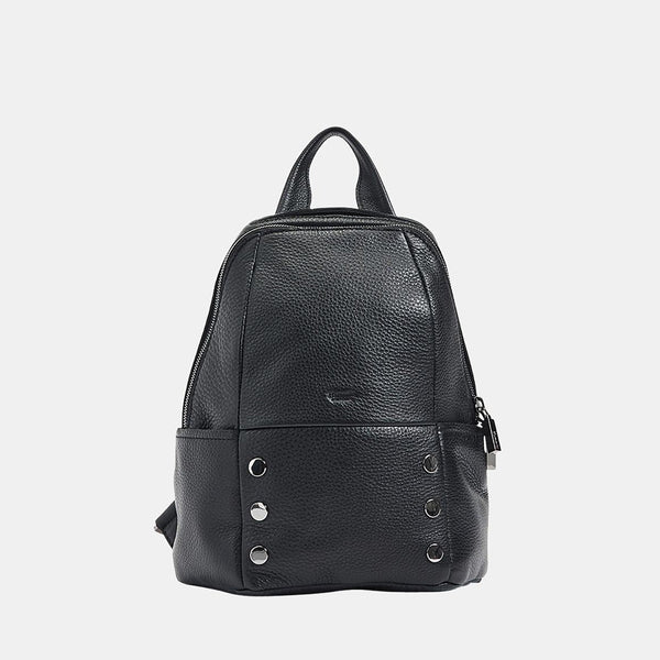 Hunter | Black Pebbled Leather Backpack | Hammitt