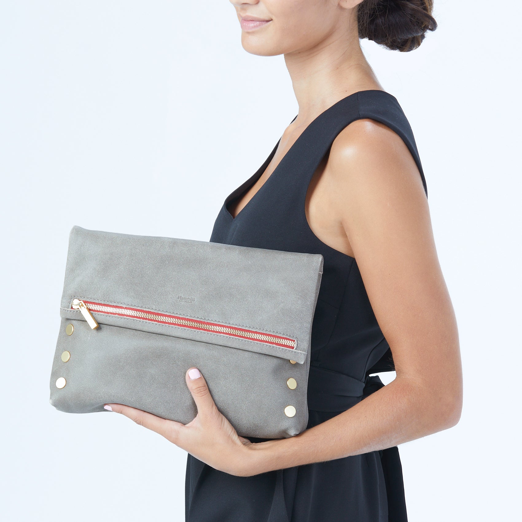 VIP Pewter/Gold | Zippered Oversized Crossbody Clutch | Hammitt