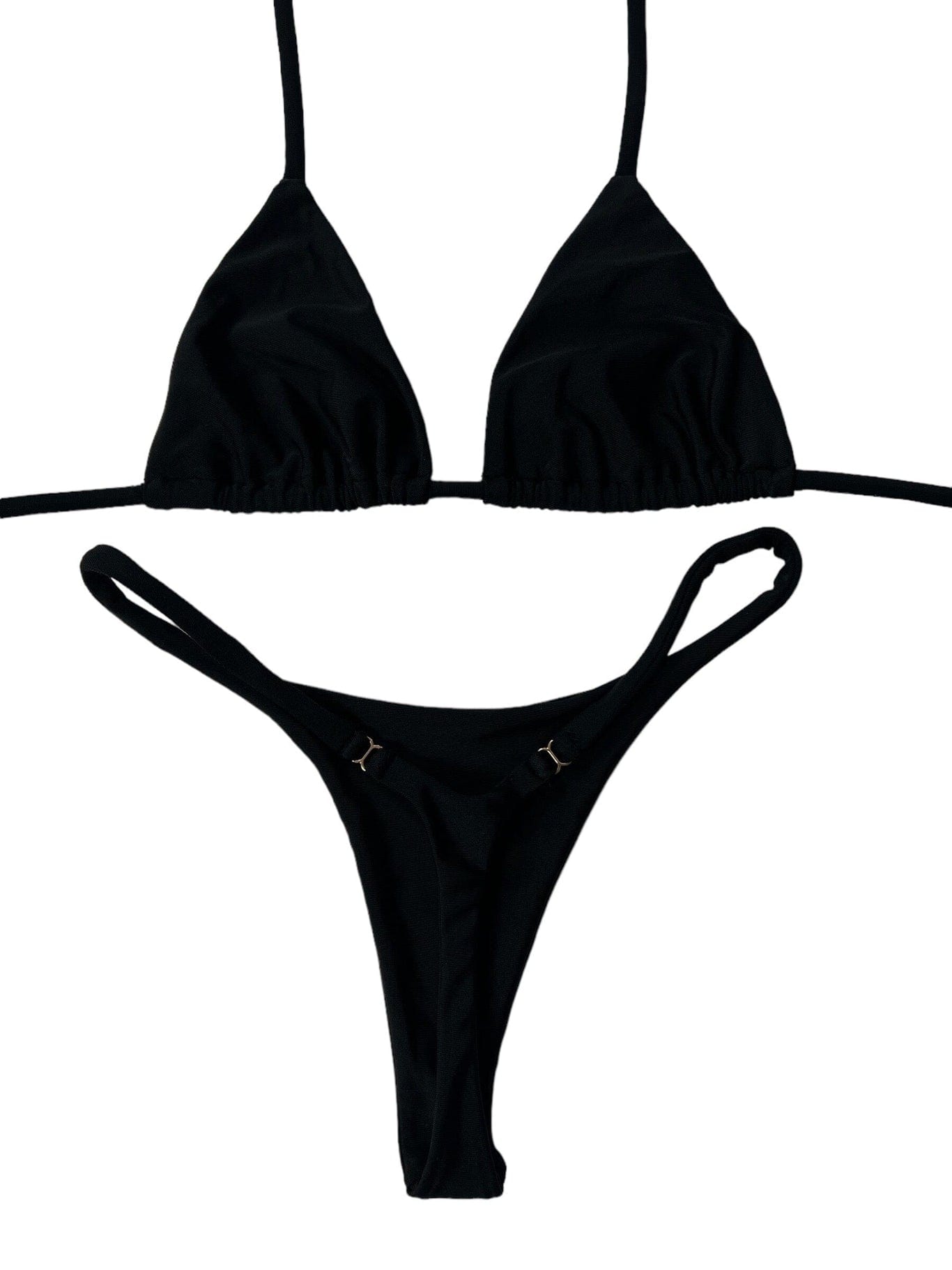2023 White Black Triangle Top G-String Thong Seamless Bikini