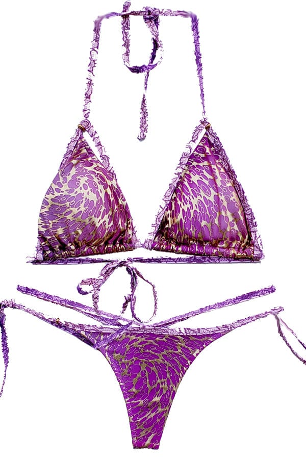 Vahana Bikini Fantasia Cheeky Thong Bottom/lilac Bikini Top -  UK