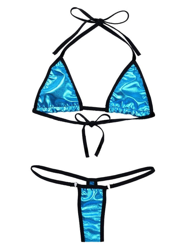 2023 Sexy Turquoise Blue Metallic Micro G-String Thong Bikini - SoHot ...