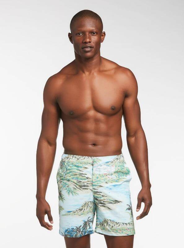 Slim Fit Monogram 7 Swim Trunk