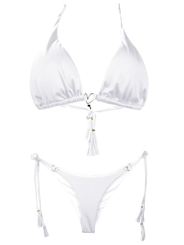 Liliana Montoya White Bikini Marinera Shiny Bottom Bikini Swimwear Sep ...