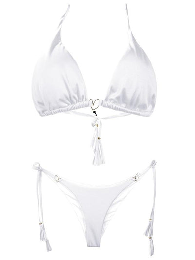 2022 Liliana Montoya White Bikini Marinera Shiny Triangle Top - SoHot ...
