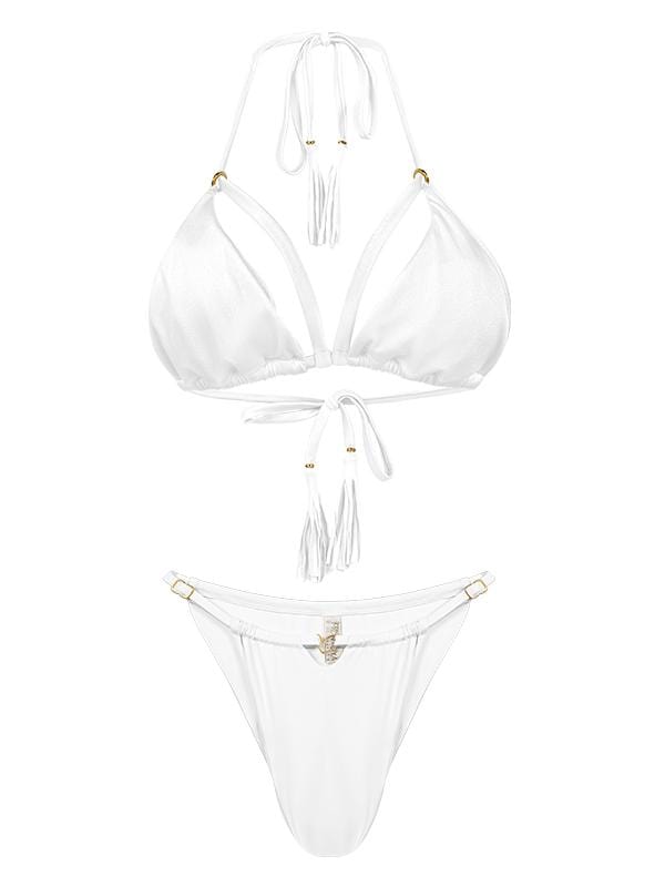 Liliana Montoya White Shell Triangle Cheeky Bottom Bikini B005/P005/B ...