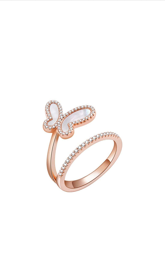 Buy Gem O Sparkle 925 Sterling Silver Butterfly Ring For Girls Women Latest  Ring Jewellery (Rose Gold Plated) Online at Best Prices in India - JioMart.