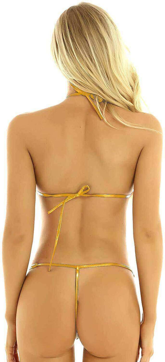 Metallic String Thong Bikini 