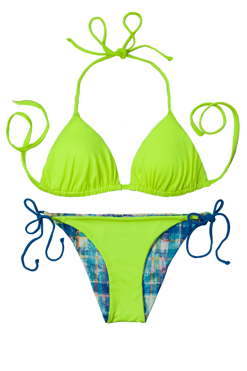 Thaikila Gwada Reversible Triangle Top and Side Tie Brazilian Bottom B ...