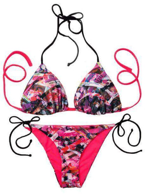 Thaikila Shred Reversible Triangle Top and Side Tie Brazilian Bottom B ...