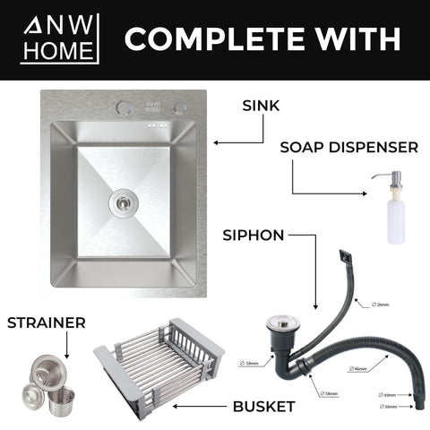 stainless steel kitchen sink color silver size 40x50