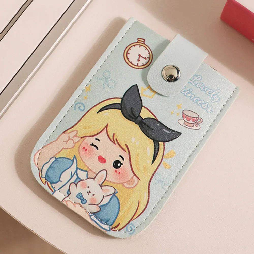 Laminated Concealed Mini Card Wallet Pull-out Type 5/6 Card Pockets Business Card Case RFID Blocking PU Leather ID Card Holder