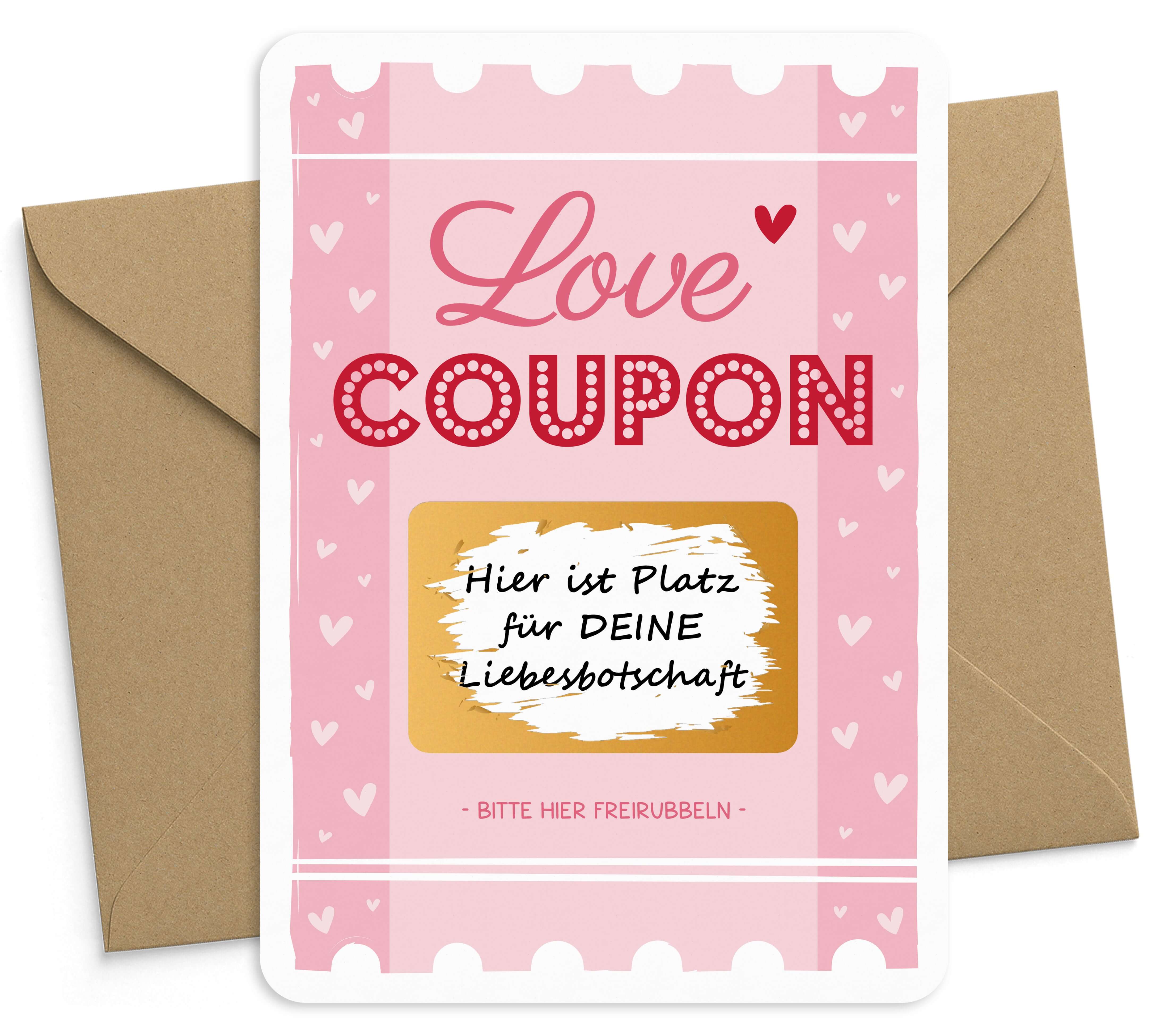 Rubbelkarte zum selber beschriften Love Coupon