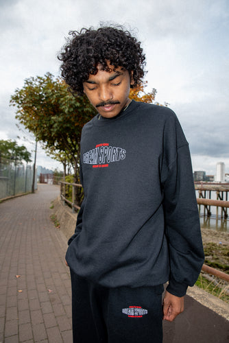 Sweatshirt in Black with Dream Sports Embroidery