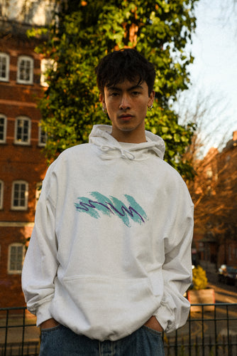 Hoodie in White with Jazz Cup Print