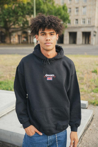 Hoodie in black with Dream Sports Logo Embroidery