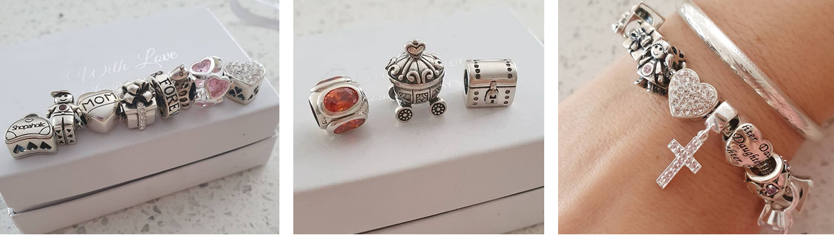 Silver european charm beads