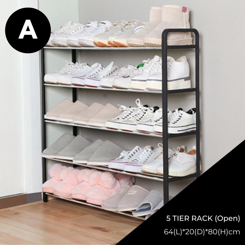 Homlly 5 Tier Tower Shoe Storage Rack With Protective Covers Homlly