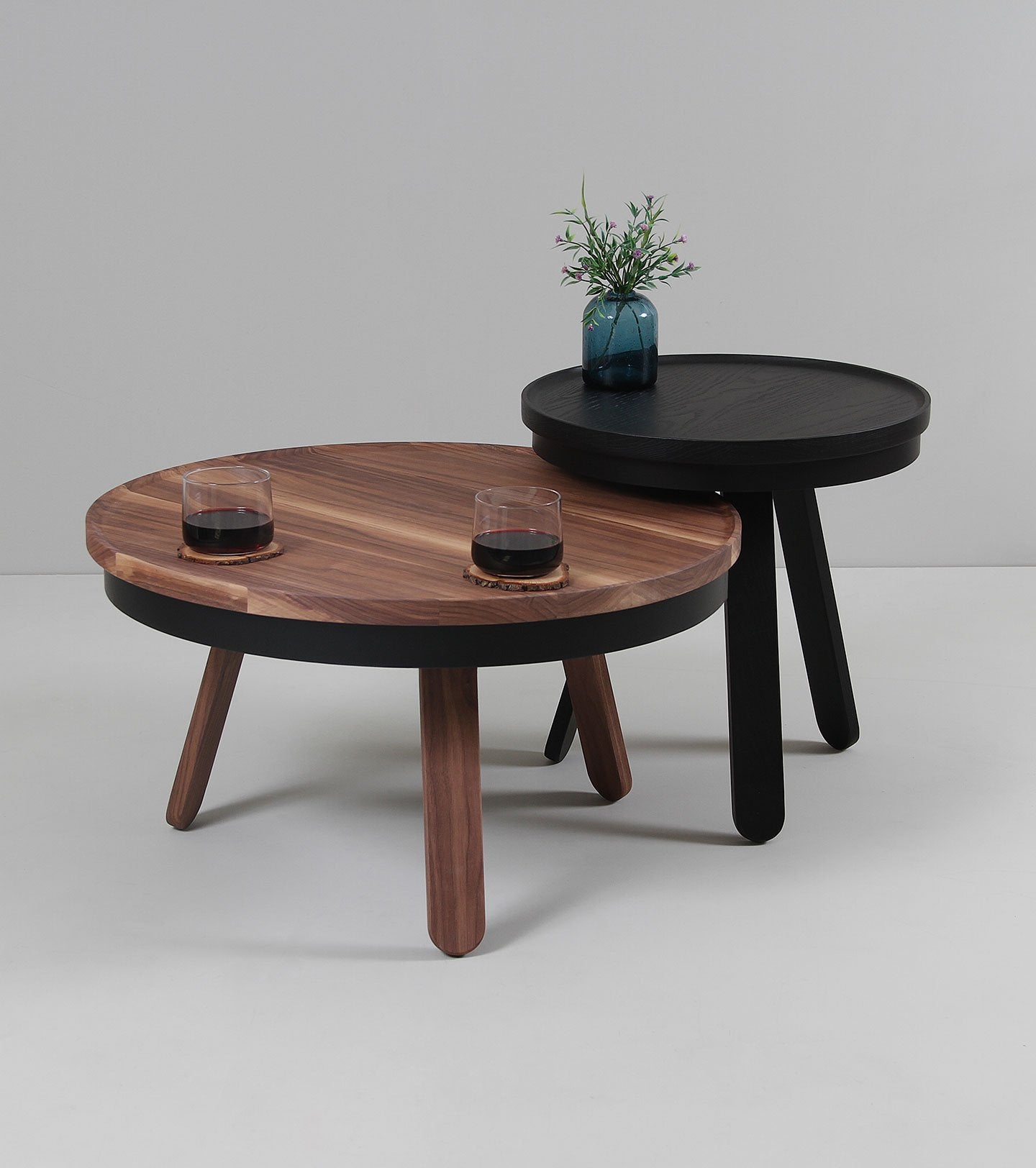 walnut wooden tables center