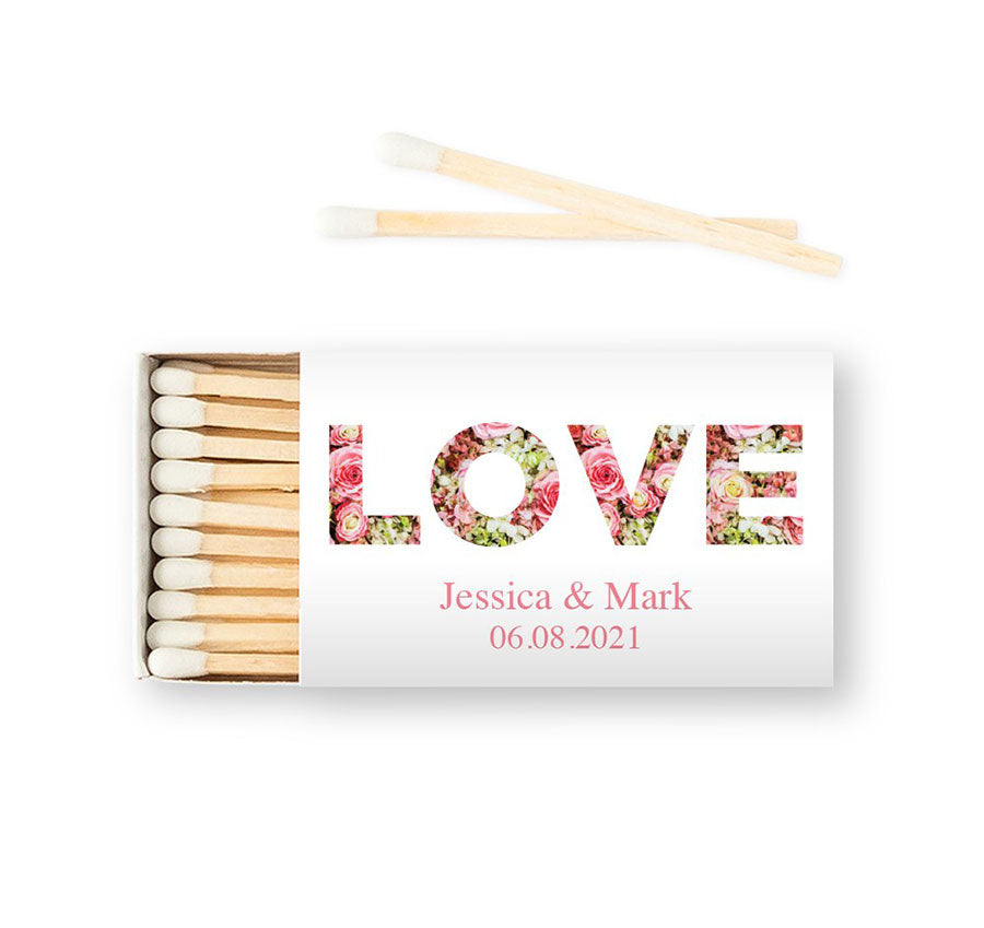 Custom Logo Matches SET OF 50 — White Confetti Box