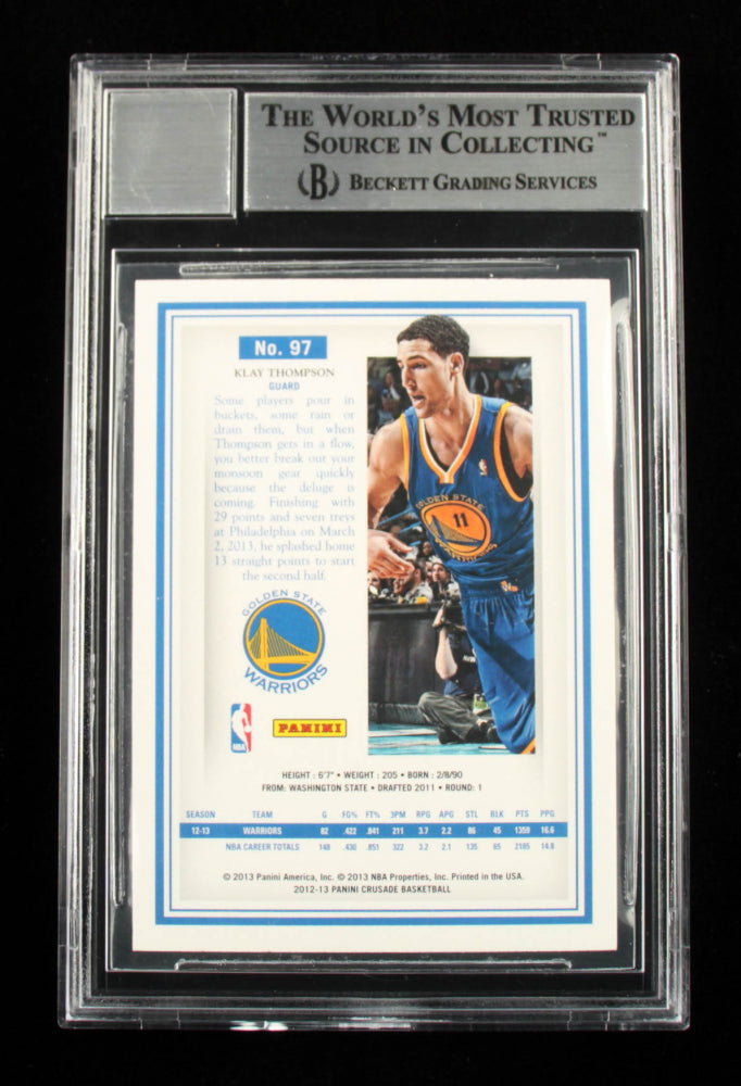 Klay Thompson Signed 2012-13 Panini Crusade #97 - Autograph Graded