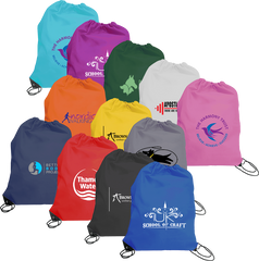 promotional drawstring bags, printed draw string bags, branded drawstring bags, drawstring bags printed