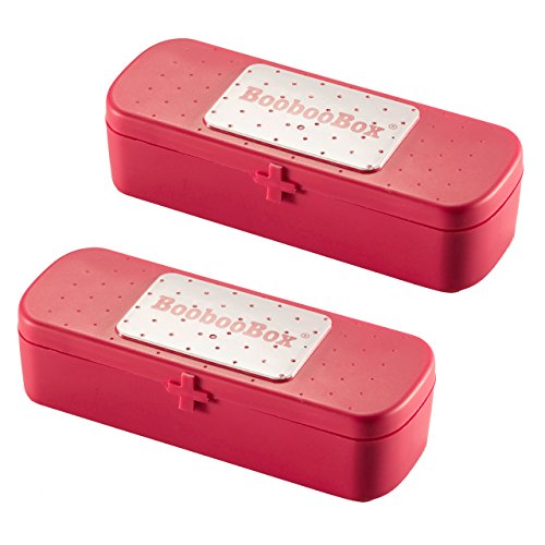Mind Reader First Aid Box, Emergency Kit, Medical Supply Organizer, Buckle  Lock, Metal, 6.69L x 9.45W x 3.15H, Red
