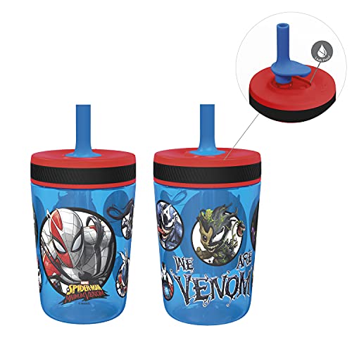 Zak Designs Disney Mickey Mouse Kelso Tumbler Set, Leak-Proof Screw-On Lid  with Straw, Bundle for Kids Includes Plastic and Stainless Steel Cups with  Bonus Sipper (3pc Set, Non-BPA)15 fl oz.