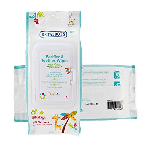 Pacifier & Teether Wipes, 0 m +, Vanilla Milk Flavored, 48 Wipes