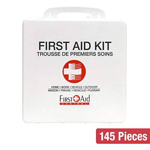 Mind Reader First Aid Box, Emergency Kit, Medical Supply Organizer, Buckle  Lock, Metal, 6.69L x 9.45W x 3.15H, White 