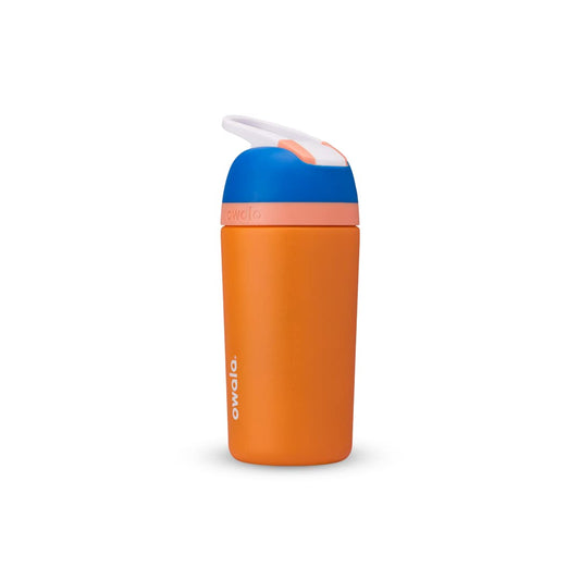 Owala Kids Flip Insulated Stainless-Steel Water Bottle with Straw and  Locking Lid, 14-Ounce, Orange/Blue (Blue Citrus)