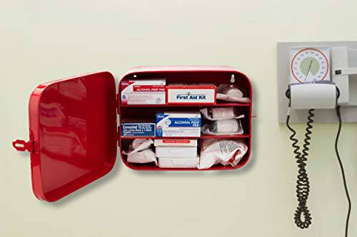 Mind Reader First Aid Box, Emergency Kit, Medical Supply Organizer, Buckle  Lock, Metal, 6.69L x 9.45W x 3.15H, White 