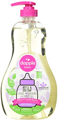 Dapple Baby Baby Bottle Soap & Dish Soap, Lavender, 16.9 Fl Oz Bottle -  Plant Based Dish Liquid for Dishes & Baby Bottles - Hypoallergenic Soap