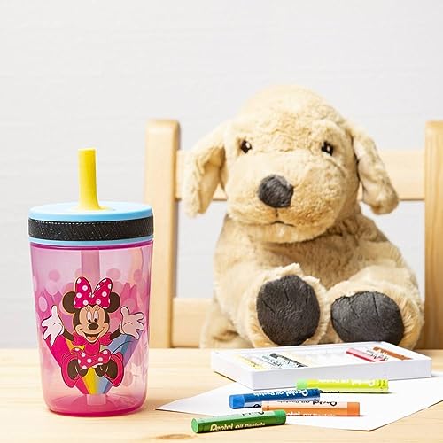 Zak Designs Kelso 15 oz Tumbler Set (Dino Camo) Non-BPA Leak-Proof Screw-On  Lid with Straw Made of Durable Plastic and Silicone Perfect Baby Cup Bundle  for Kids (2pc Set)