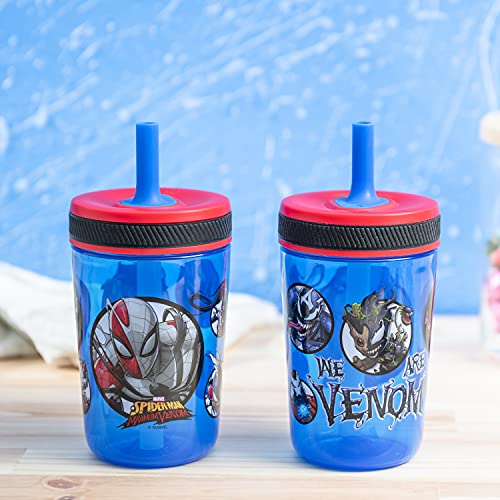 Zak Designs 3pc Kelso Straw Tumbler Set, 12oz Stainless Steel and 15oz  Plastic, 2 Cups and 1 Bonus Straw, Leakproof and Perfect for Kids, Unicorns