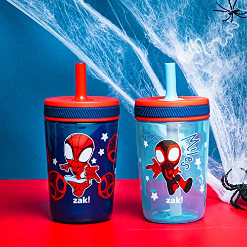 Zak Designs Kelso Tumbler 15 oz Set (Paw Patrol - Chase & Marshall 2pc Set) Toddlers Cups Non-BPA Leak-Proof Screw-On Lid with Straw Made of Durable