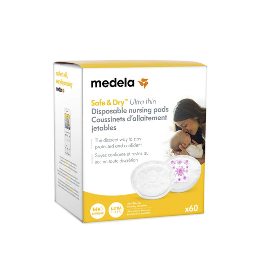 Medela Safe & Dry Ultra Thin Disposable Nursing Pads, 240 Count Breast Pads  for Breastfeeding, Leakproof Design, Slender and Contoured for Optimal Fit  and Discretion 