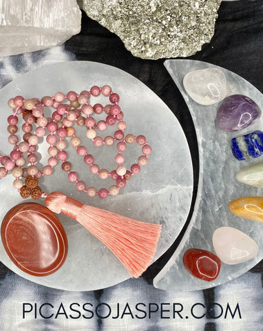 Image of mala and crystals