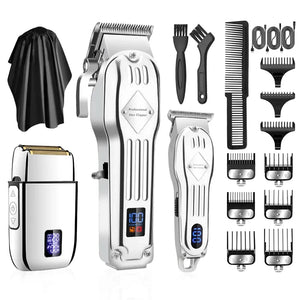 Suttik 973 Professional Products Hair Clippers Electric Shaver Hair Trimmer Mens Beard Grooming Set New Arrivals 3 in 1 USB - Novelties Galore