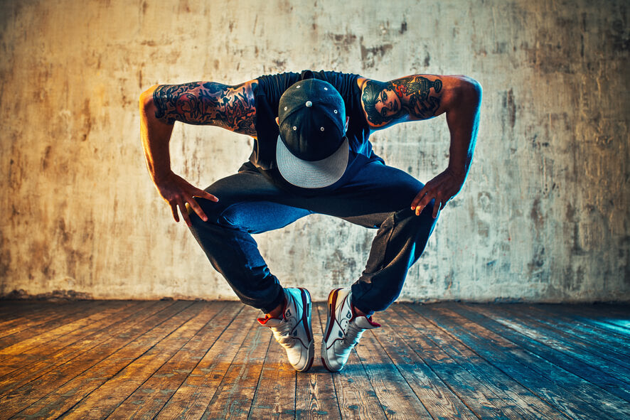 Handsome Young Guy Dancer in Suit and Barefoot Dancing Expressive Dance  Dance School Poster Body with Tattoo Stock Image  Image of dancing  movement 194142423