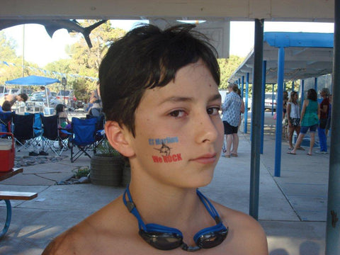 Boy swim team tattoos Catalina Terrace Marlins