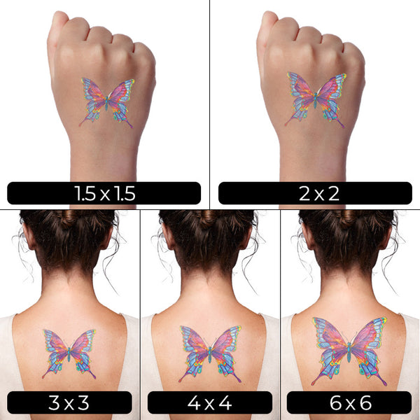 Temporary Tattoo Size Chart