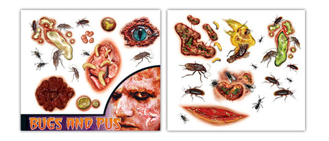 bugs and pus temporary tattoos