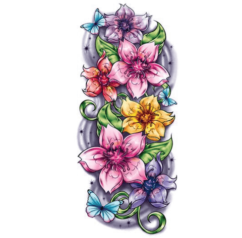 colorful tattoo sleeve designs for women