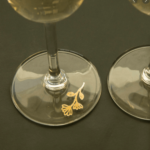 temporary tattoos used as decoration on glasses