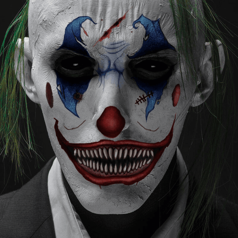 terrifying clown temporary face tattoo