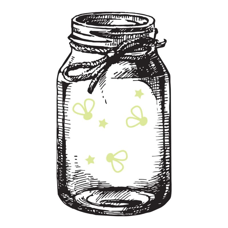 fireflies in a jar drawing