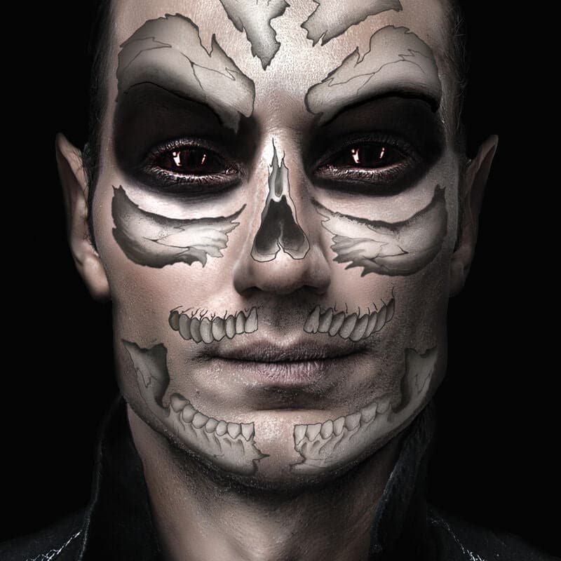 Day of the Dead Face Tattoos Halloween Temporary Tattoos Halloween Spider  Web Face Tattoo Black Face Fake Tattoo Stickers for Women Men Adults Kids Halloween  Makeup Party Favor Supplies 6Sheets price in