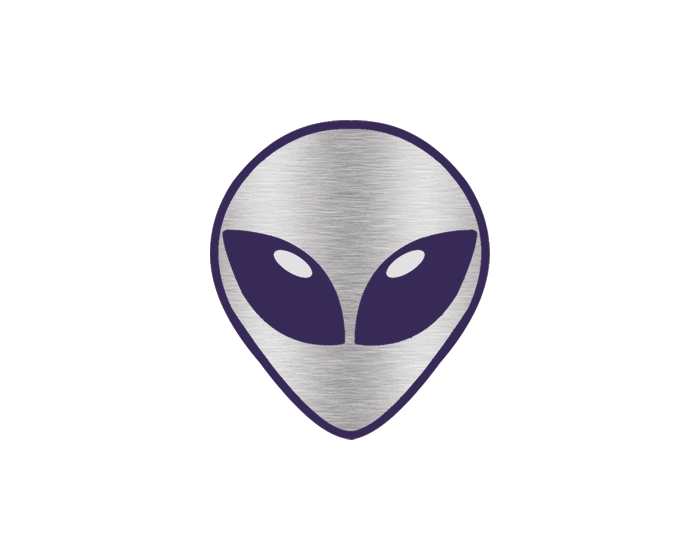 Premium Vector  Alien head with tattoo illustration for logo badge element  character